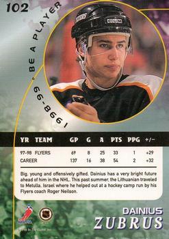 1998-99 Be a Player - Gold #102 Dainius Zubrus Back