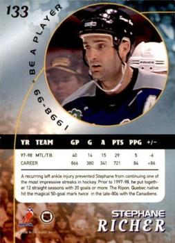 1998-99 Be a Player - Gold #133 Stephane Richer Back