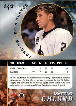 1998-99 Be a Player - Gold #142 Mattias Ohlund Back