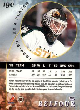 1998-99 Be a Player - Gold #190 Ed Belfour Back