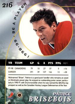 1998-99 Be a Player - Gold #216 Patrice Brisebois Back