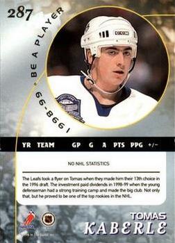 1998-99 Be a Player - Gold #287 Tomas Kaberle Back