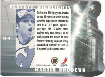 1998-99 Be a Player - Playoff Highlights #H-4 Martin Brodeur Back