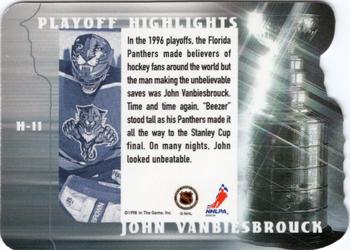 1998-99 Be a Player - Playoff Highlights #H-11 John Vanbiesbrouck Back