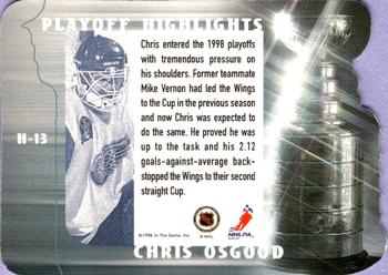 1998-99 Be a Player - Playoff Highlights #H-13 Chris Osgood Back