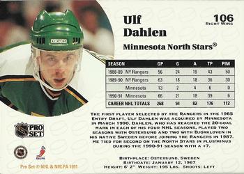 1991-92 Pro Set #106 Ulf Dahlen Back
