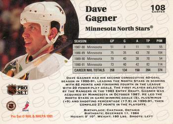 1991-92 Pro Set #108 Dave Gagner Back