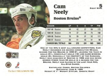 1991-92 Pro Set #5 Cam Neely Back