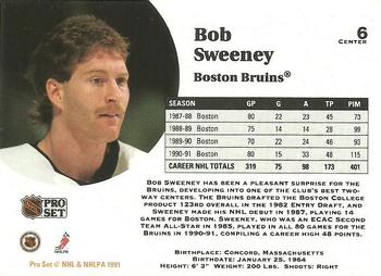 1991-92 Pro Set #6 Bob Sweeney Back