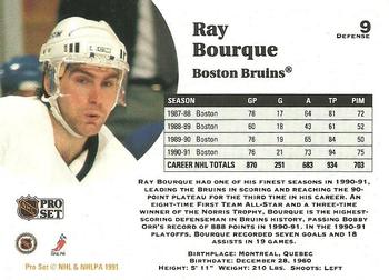 1991-92 Pro Set #9 Ray Bourque Back