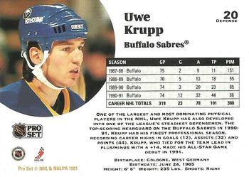 1991-92 Pro Set #20 Uwe Krupp Back