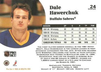 1991-92 Pro Set #24 Dale Hawerchuk Back
