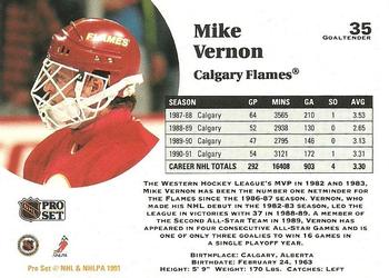 1991-92 Pro Set #35 Mike Vernon Back