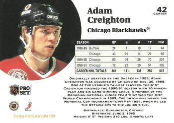 1991-92 Pro Set #42 Adam Creighton Back