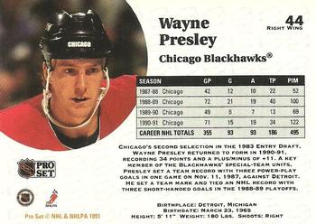 1991-92 Pro Set #44 Wayne Presley Back