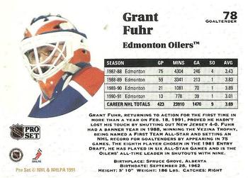 1991-92 Pro Set #78 Grant Fuhr Back
