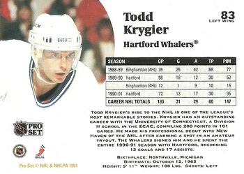 1991-92 Pro Set #83 Todd Krygier Back