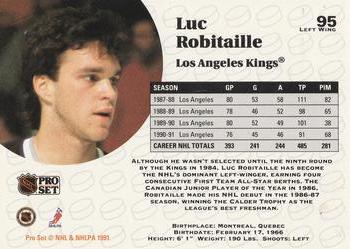 1991-92 Pro Set #95 Luc Robitaille Back