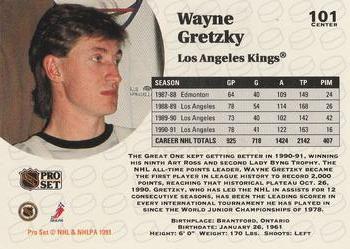 1991-92 Pro Set #101 Wayne Gretzky Back