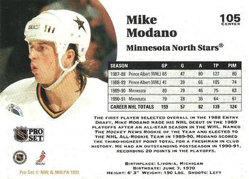 1991-92 Pro Set #105 Mike Modano Back