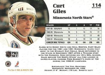 1991-92 Pro Set #114 Curt Giles Back