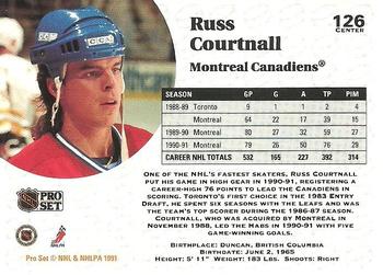 1991-92 Pro Set #126 Russ Courtnall Back