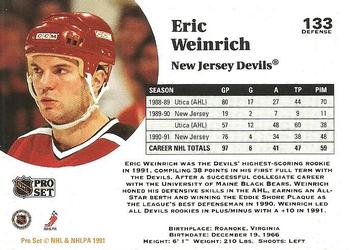 1991-92 Pro Set #133 Eric Weinrich Back