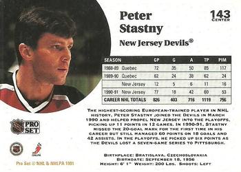 1991-92 Pro Set #143 Peter Stastny Back