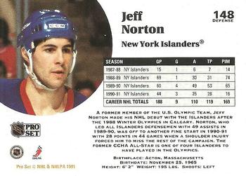 1991-92 Pro Set #148 Jeff Norton Back