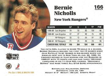 1991-92 Pro Set #166 Bernie Nicholls Back