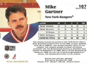 1991-92 Pro Set #167 Mike Gartner Back