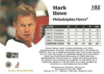 1991-92 Pro Set #182 Mark Howe Back