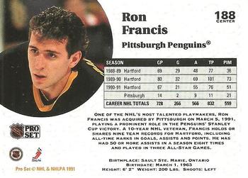 1991-92 Pro Set #188 Ron Francis Back