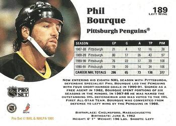 1991-92 Pro Set #189 Phil Bourque Back