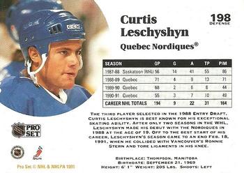 1991-92 Pro Set #198 Curtis Leschyshyn Back
