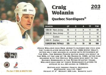 1991-92 Pro Set #203 Craig Wolanin Back