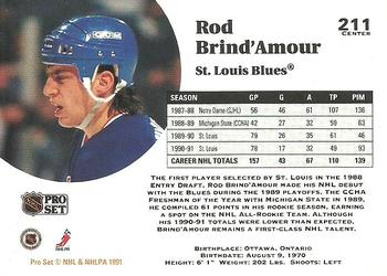 1991-92 Pro Set #211 Rod Brind'Amour Back