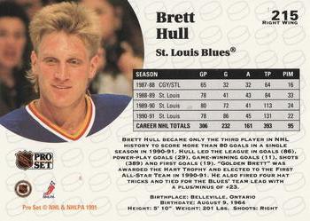 1991-92 Pro Set #215 Brett Hull Back