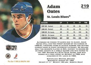 1991-92 Pro Set #219 Adam Oates Back