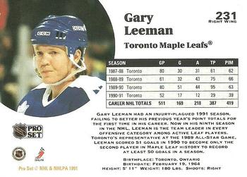 1991-92 Pro Set #231 Gary Leeman Back