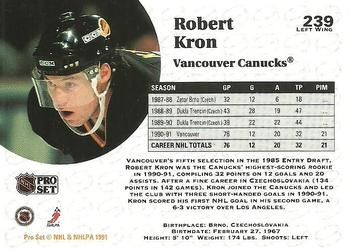1991-92 Pro Set #239 Robert Kron Back