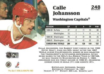 1991-92 Pro Set #248 Calle Johansson Back