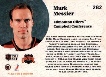 1991-92 Pro Set #282 Mark Messier Back