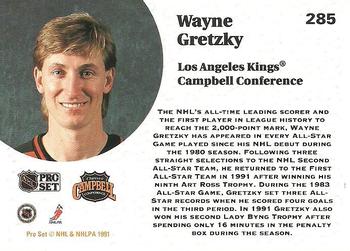 1991-92 Pro Set #285 Wayne Gretzky Back