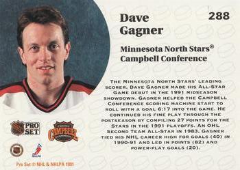 1991-92 Pro Set #288 Dave Gagner Back