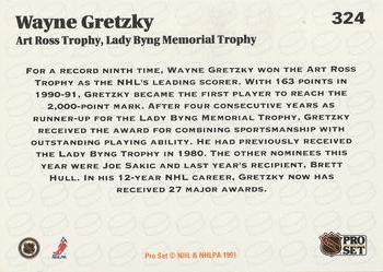 1991-92 Pro Set #324 Wayne Gretzky Back