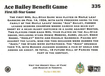 1991-92 Pro Set #335 Ace Bailey Benefit Game Back