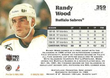 1991-92 Pro Set #359 Randy Wood Back