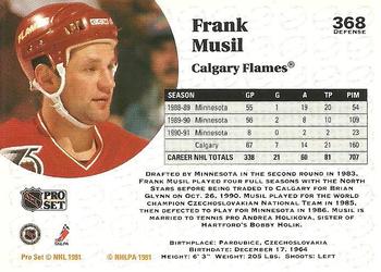 1991-92 Pro Set #368 Frank Musil Back