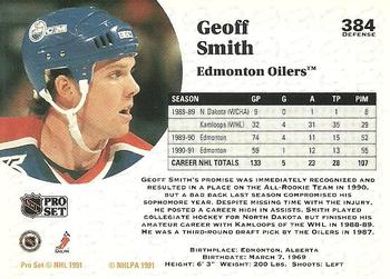 1991-92 Pro Set #384 Geoff Smith Back
